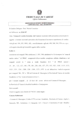 TRIBUNALE DI VARESE - FA.IR - Camera di Commercio di Varese