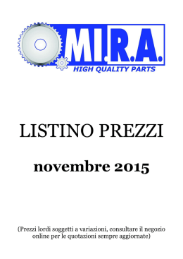LISTINO PREZZI