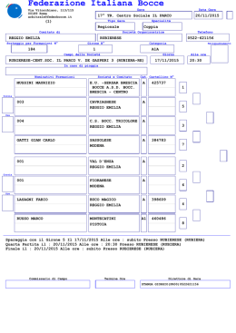 Sorteggio - Federazione Italiana Bocce