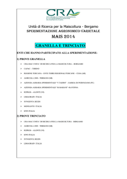 estratto della sperimentazione agronomico