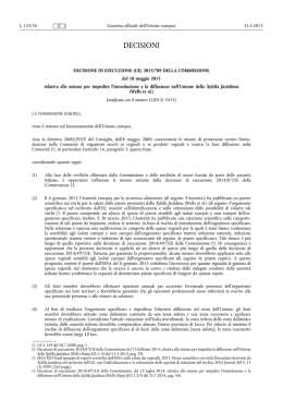 DECISIONE DI ESECUZIONE (UE) 2015/ 789 DELLA