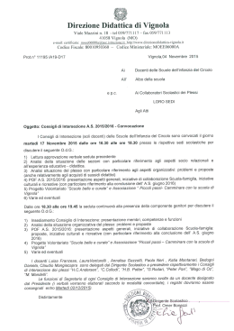 Consigli d`intersezione per il 17.11.2015