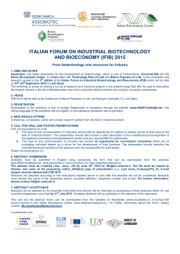 italian forum on industrial biotechnology and bioeconomy (ifib) 2015