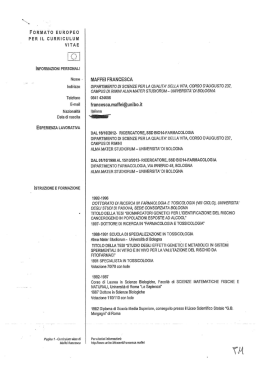 CV - Universit&agrave; di Bologna