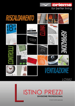 LISTINO PREZZI - dal 1954 al vostro fianco per vivere meglio!