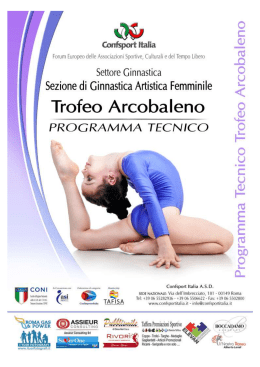 Programma Trofeo Arcobaleno Artistica Femminile