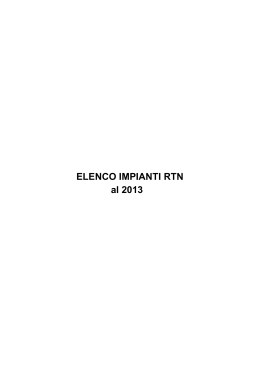 ELENCO IMPIANTI RTN al 2013