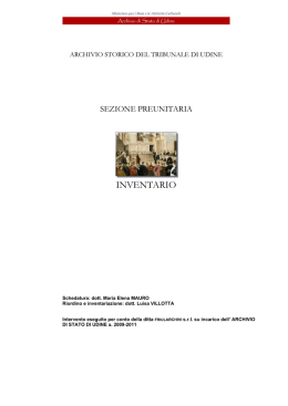 INVENTARIO - Archivio di Stato di Udine