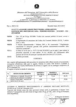 aggiudicazione provvisoria servizio cassa