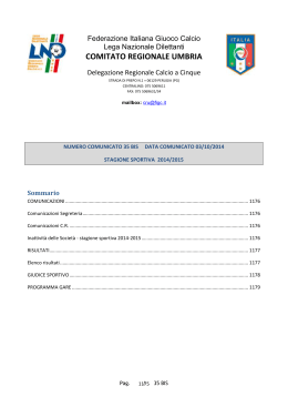 Stagione Sportiva 2014-2015 - FIGC Comitato Regionale Umbria