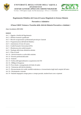reg. scienze motorie preventive ed adattative lm 67