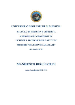 Manifesto degli Studi a.a 2012/2013