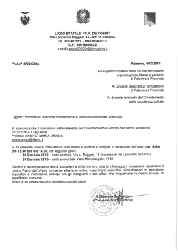 LICEO STATALE &ldquo;GA DE COSMI&rdquo; - istituto comprensivo statale