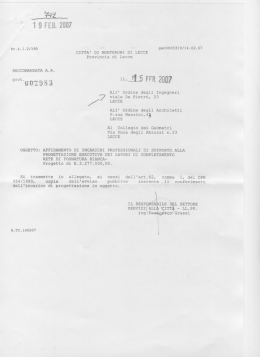 Pr.&eacute; .1.2/190 gen0000319/l4.02.07 CITTA` DI MONTERONI DI LECCE