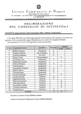 Delibera di approvazione Conto Consuntivo 2014