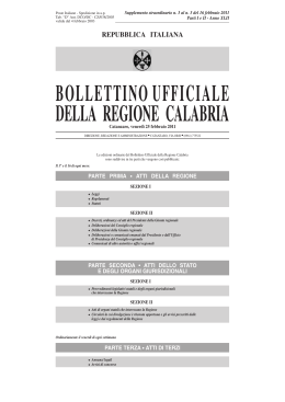 BOLLETTINOUFFICIALE DELLA REGIONE CALABRIA