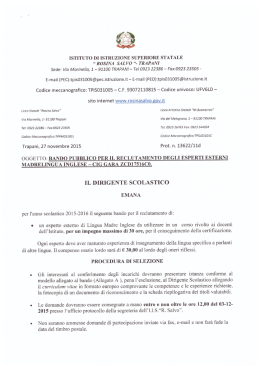 Sede: Via Marinella, 1 &mdash; 91100 TRAPANI - "S.Calvino"
