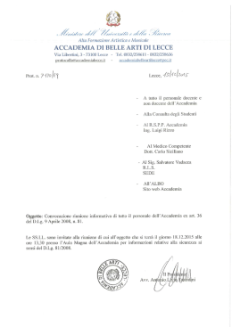Convocazione informativa di tutto il personale dell` Accademia ex art