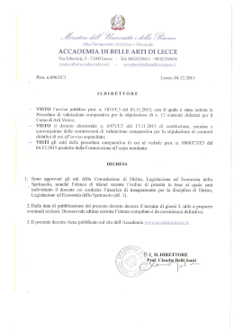 Decreto approvazione atti - Diritto, Legislazione ed economia dello