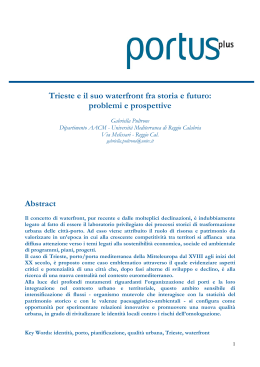 Trieste e il suo waterfront fra storia e futuro: problemi e