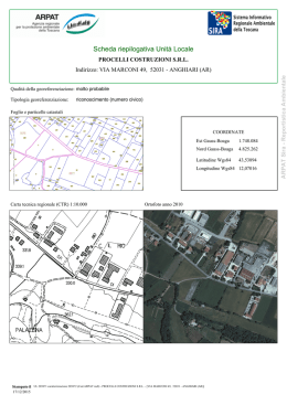 Scheda riepilogativa Unit&agrave; Locale - SIRA