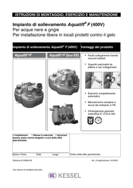 Impianto di sollevamento Aqualift F (400V) Per acque nere e grigie