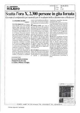 Scatta l`ora X, 2.300 persone in gita forzata