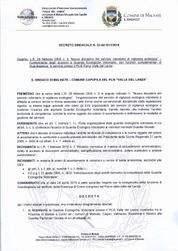 Decreto Sindacale n.32 del 05/11/2015