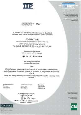 certificazione UNI EN ISO 9001