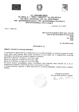 I.C. “GIOVANNI VERGA” VIA VERGA, N. 1 — 92024 — CANICATTI
