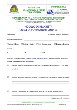 Modulo di adesione - SicurScuolaVeneto