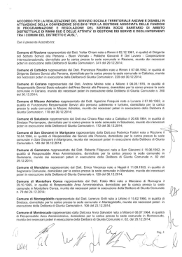accordo per la realizzazione del servizio sociale territoriale anziani