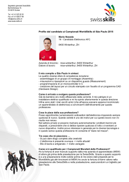 Profilo del candidato ai Campionati WorldSkills di São