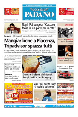 Mangiar bene a Piacenza, Tripadvisor spiazza tutti