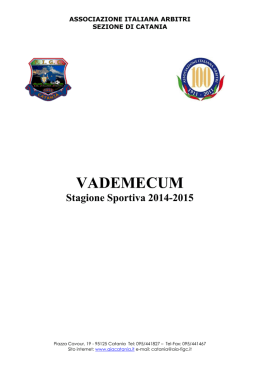 Vademecum OTS Catania 2014/15 - Associazione Italiana Arbitri