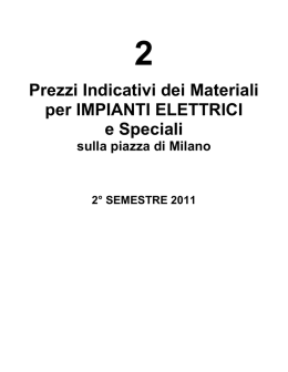 Prezzi Indicativi dei Materiali per IMPIANTI ELETTRICI