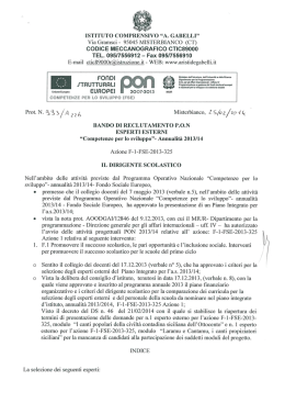 riapertura bando per il reclutamento esperti esterni pon f-1