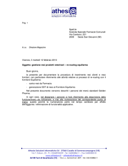 Spett.le Azienda Speciale Farmacie Comunali Via Carducci, 221