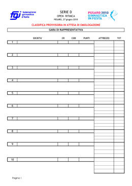 Serie D OPEN - Ginnastica in festa