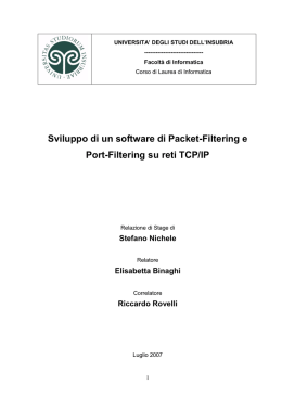 Sviluppo di un software di Packet-Filtering e Port