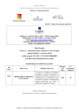Indirizzo c.so Ho Chi Min n. 107/A &ndash; 97013 Comiso