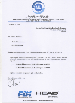 Variazione orari 1&deg; prova Esordienti