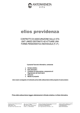 elios previdenza - Antonveneta Vita