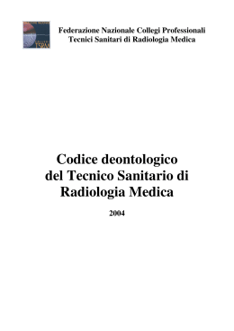 Codice deontologico del Tecnico Sanitario di Radiologia