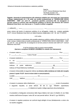 Schema di domanda di ammissione concorso OSS B3 formato PDF