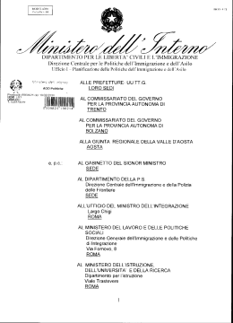 La Circolare 824 del 10 2 2014 - Dipartimento dell`Immigrazione