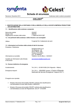 Scheda di sicurezza CELEST