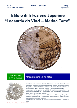 Manuale per la Qualit&agrave; ISO 9001:2008