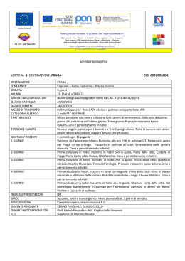 Scheda riepilogativa LOTTO N. 1 DESTINAZIONE