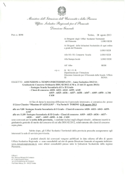 Nota USR prot. n. 8090 del 28/08/2013